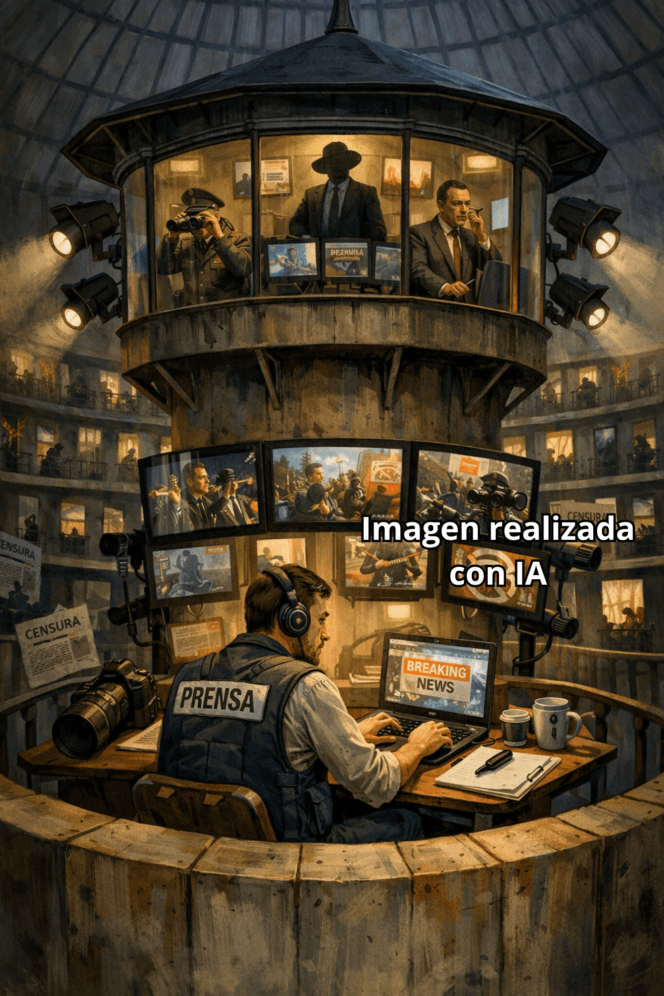 El panóptico mediático: vigilancia del poder a la prensa