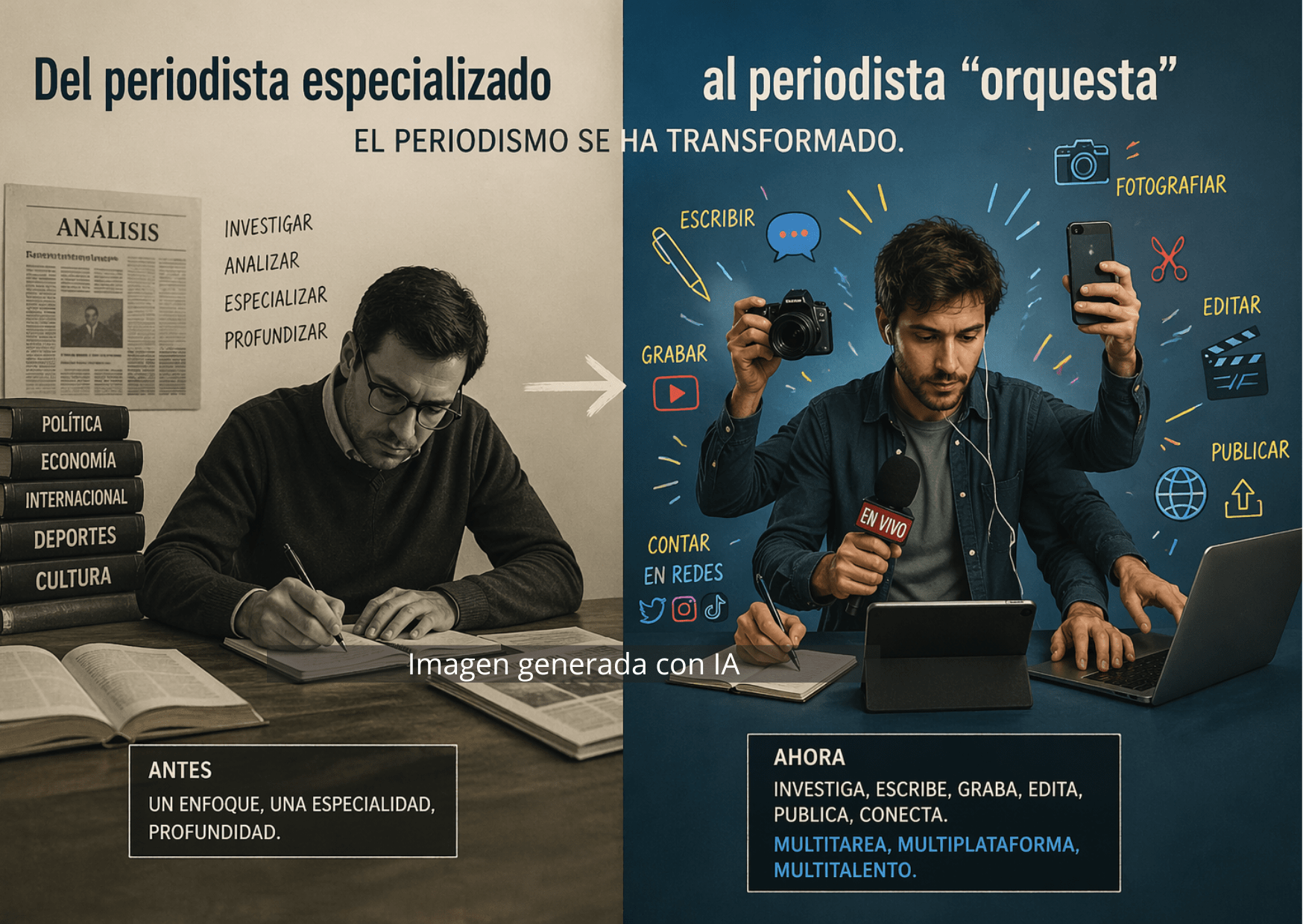 Del periodista especializado al periodista “orquesta”: el periodismo se ha transformado